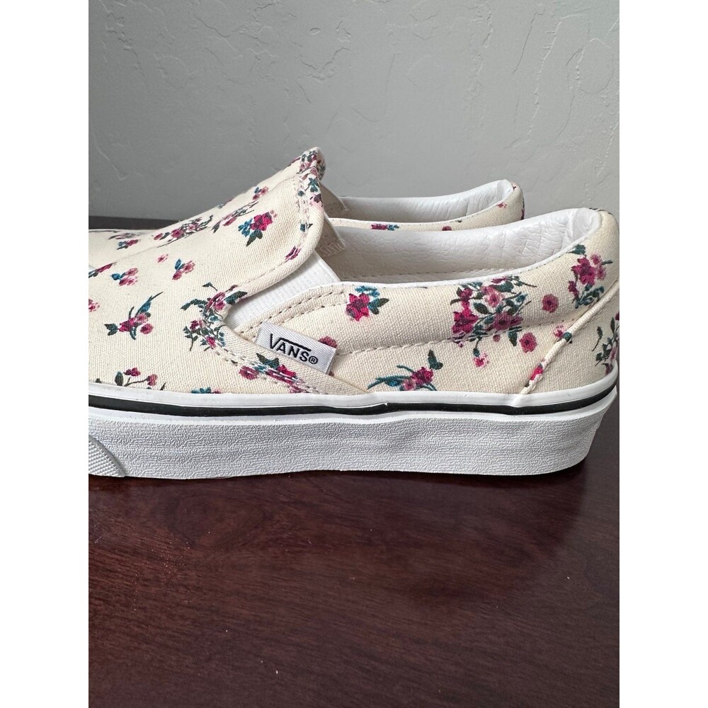 Vans Classic Slip On Ditsy Floral Womens 5 Cream Rose Canvas Shoes Discontinued - Picture 4 of 12